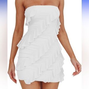 Strapless White Mini Dress